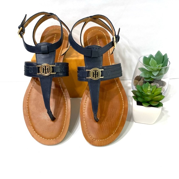 Tommy Hilfiger Shoes - Tommy Hilfiger T-Strap Blue Sandals